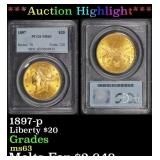 PCGS 1897-p Gold Liberty Double Eagle $20 ms63 PCG