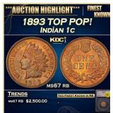 1893 Indian Cent TOP POP! 1c ms67 rb SEGS