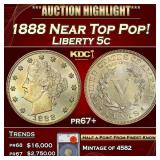 1888 Proof Liberty Nickel Near Top Pop! 5c pr67+ S