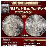 YC 1887-s Morgan Dollar NEar Top Pop! $1 ms66+ SEG