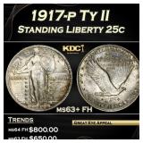 1917-p Ty II Standing Liberty Quarter 25c Grades m