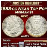 1883-cc Morgan Dollar Near Top Pop! $1 ms67+ SEGS