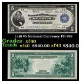 1918 $5 National Currency Grades xf FR-798