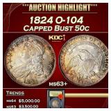 1824 Capped Bust Half Dollar O-104 50c ms63+ USCG