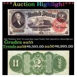 1869 "Rainbow Note" $2 Large Size Legal Tender Not