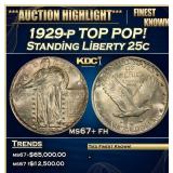 IS 1929-p Standing Liberty Quarter TOP POP! 25c ms