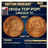 YO 1910-s Lincoln Cent TOP POP! 1c ms67 rd SEGS
