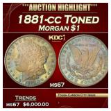IE 1881-cc Morgan Dollar Toned $1 ms67 SEGS
