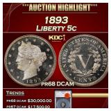 1893 Proof Liberty Nickel 5c pr68 DCAM SEGS