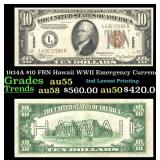 1934A $10 FRN Hawaii WWII Emergency Currency Grade