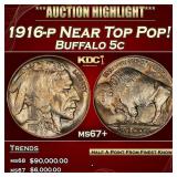 IO 1916-p Buffalo Nickel Near Top Pop! 5c Grades m