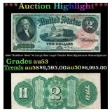 1869 "Rainbow Note" $2 Large Size Legal Tender Not