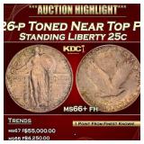 IS 1926-p Standing Liberty Quarter Toned Near Top