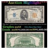 **Star Note** 1934A $5 Silver Certificate North Af