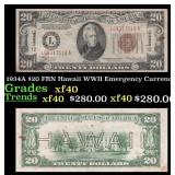 1934A $20 FRN Hawaii WWII Emergency Currency Grade