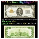 1928 $100 Gold Certificate FR-2405 Signatures Wood