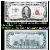 1966 $100 Red Seal United States Note Grades Selec