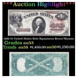 1880 $1 United States Note Grades Select AU Signat