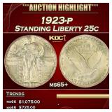 YO 1923-p Standing Liberty Quarter 25c ms65+ SEGS
