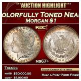IS 1882-cc Morgan Dollar Colorfully Toned Near Top