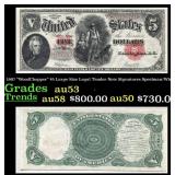 1907 "WoodChopper" $5 Large Size Legal Tender Note