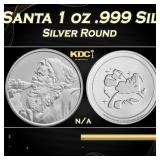 Coca-Cola Santa 1 oz .999 Silver Round