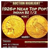 IS 1926-p Gold Indian Quarter Eagle Near Top Pop!