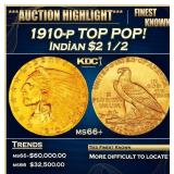 IS 1910-p Gold Indian Quarter Eagle TOP POP! $2 1/