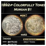 YO 1892-p Morgan Dollar Colorfully Toned $1 Grades