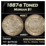 IC 1887-s Morgan Dollar Toned $1 Grades ms62+