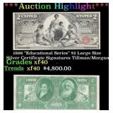1896 "Educational Series" $2 Large Size Silver Cer