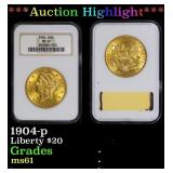 IS NGC 1904-p Gold Liberty Double Eagle $20 ms61 N