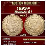 IE 1893-p Morgan Dollar $1 au58 USCG