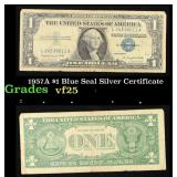1957A $1 Blue Seal Silver Certificate Grades vf+