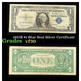 1957B $1 Blue Seal Silver Certificate Grades vf++