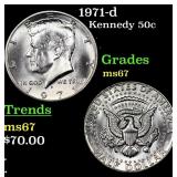 1971-d Kennedy Half Dollar 50c Grades GEM++ Unc