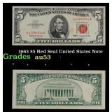 1963 $5 Red Seal United States Note Grades Select