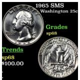 1965 SMS Washington Quarter 25c Grades sp68