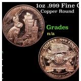 1oz .999 Fine Copper Bullion Round - Jackalope Sty