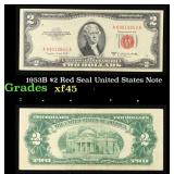 1953B $2 Red Seal United States Note Grades xf+