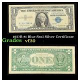 1957B $1 Blue Seal Silver Certificate Grades vf++