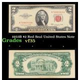 1953B $2 Red Seal United States Note Grades vf++
