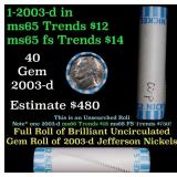 BU Shotgun Jefferson 5c roll, 2000-p 40 pcs Bank $