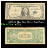 1957A $1 Blue Seal Silver Certificate Grades vf+
