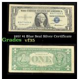 1957 $1 Blue Seal Silver Certificate Grades vf++
