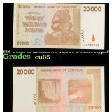 2008 Reserve Bank of Zimbabwe 20,000 Dollars Hyper