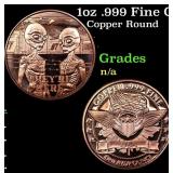 1oz .999 Fine Copper Bullion Round - Alien Style G