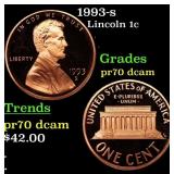 1993-s Proof Lincoln Cent 1c GEM++ Proof Deep Came