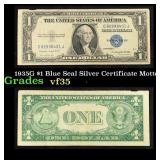 1935G $1 Blue Seal Silver Certificate Grades vf++