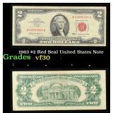 1963 $2 Red Seal United States Note Grades vf++